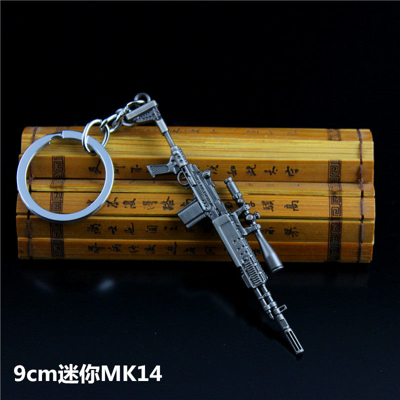 Wholesale  Helmet Flat Bottom Pot Backpack Signal Small Gun Keychain Metal Crafts Office Culture